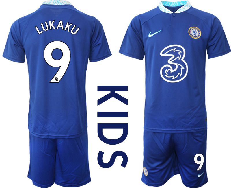 Youth 2022-2023 Club Chelsea FC home blue #9 Soccer Jersey